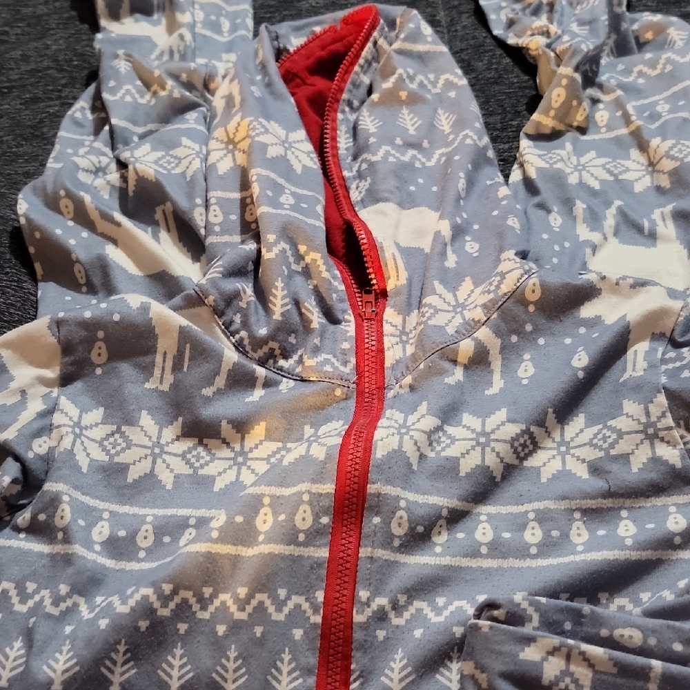 Red and White Garment with Size Tag